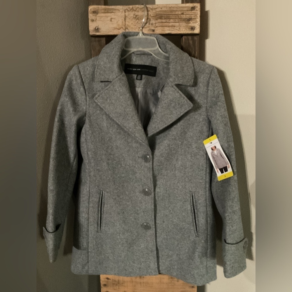 Marc New York Classic Gray Pea Coat size small